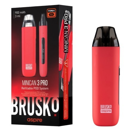Электронная сигарета Brusko - Minican 3 PRO (900 mAh, Красный) купить в Тюмени
