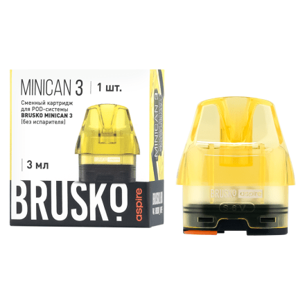 Сменный картридж Brusko - Minican 3 (без испарителя, 3 мл., Жёлтый) купить в Тюмени