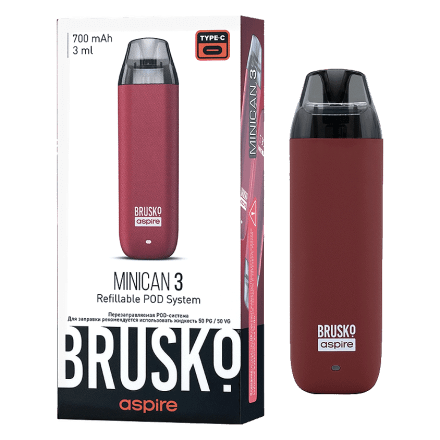 Электронная сигарета Brusko - Minican 3 (700 mAh, Тёмно-Красный) купить в Тюмени