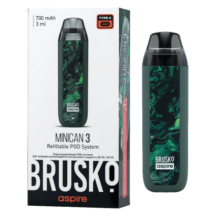 Электронная сигарета Brusko - Minican 3 (700 mAh, Тёмно-Зелёный Флюид) купить в Тюмени