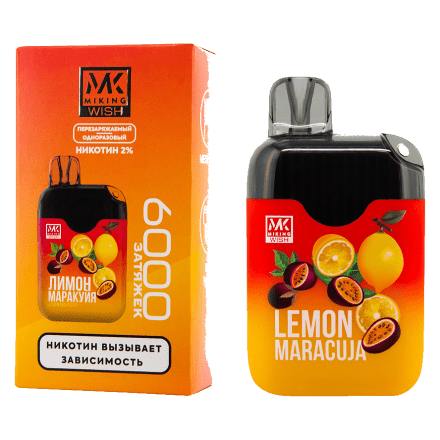MIKING - Лимон Маракуйя (Lemon Maracuja, 6000 затяжек) купить в Тюмени