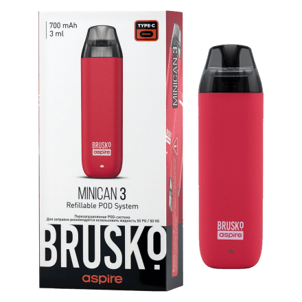 Электронная сигарета Brusko - Minican 3 (700 mAh, Светло-Красный) купить в Тюмени