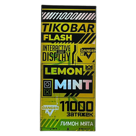 TIKOBAR FLASH - Лимон Мята (Lemon Mint, 11000 затяжек) купить в Тюмени