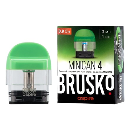 Сменный картридж Brusko - Minican 4 (0.8 Ом, 3 мл., Зеленый) купить в Тюмени