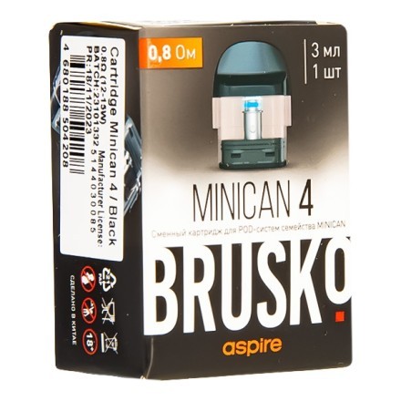 Сменный картридж Brusko - Minican 4 (0.8 Ом, 3 мл., Черный) купить в Тюмени