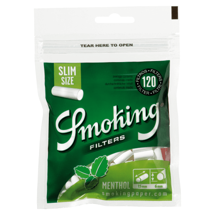 Фильтры для самокруток Smoking - Slim Menthol (120 штук, 15x6 мм) купить в Тюмени