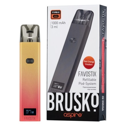 Электронная сигарета Brusko - Favostix (Красно-Оранжевый Градиент) купить в Тюмени