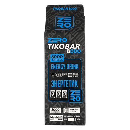 TIKOBAR Zero - Энергетик (Energy Drink, 8000 затяжек, без никотина) купить в Тюмени