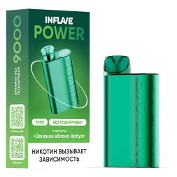 INFLAVE POWER - Зелёное Яблоко Арбуз (9000 затяжек)