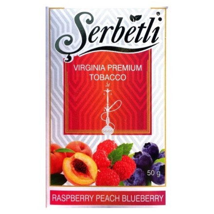 Табак Serbetli - Raspberry Peach Blueberry (Малина Персик Черника, 50 грамм, Акциз) купить в Тюмени