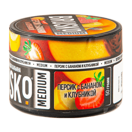 Смесь Brusko Medium - Персик с Бананом и Клубникой (50 грамм) купить в Тюмени