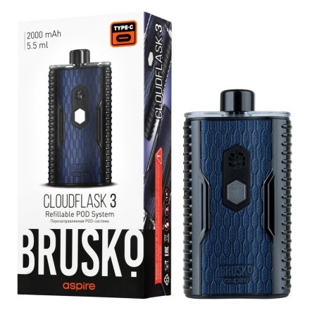 Электронная сигарета Brusko - Cloudflask 3 (Черно-Синий) купить в Тюмени