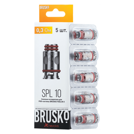 Испарители для Brusko Feelin (SPL-10, 0.3 Ом, 5 шт.) купить в Тюмени