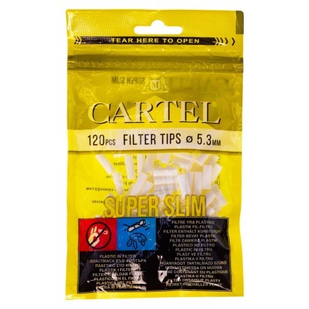 Фильтры для самокруток Cartel - Super Slim (120 штук, 15х5 мм) купить в Тюмени