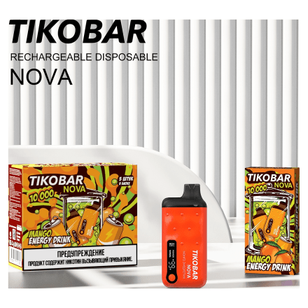 TIKOBAR Nova - Манго Энергетик (Mango Energy Drink, 10000 затяжек) купить в Тюмени
