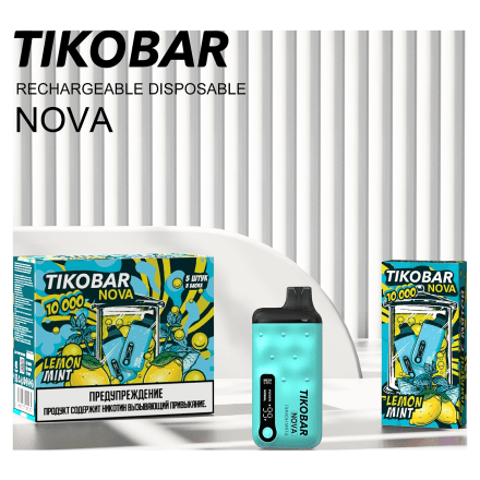TIKOBAR Nova - Лимон Мята (Lemon Mint, 10000 затяжек) купить в Тюмени