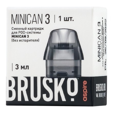 Сменный картридж Brusko - Minican 3 (без испарителя, 3 мл., Чёрный) купить в Тюмени