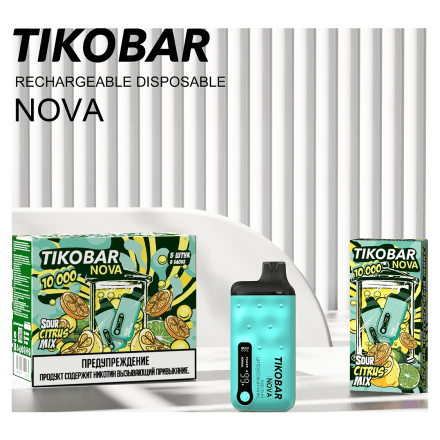 TIKOBAR Nova - Кислый Цитрусовый Микс (Sour Citrus Mix, 10000 затяжек) купить в Тюмени