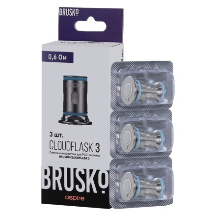 Испарители для Brusko Cloudflask 3 (0.6 Ом, 3 шт.) купить в Тюмени