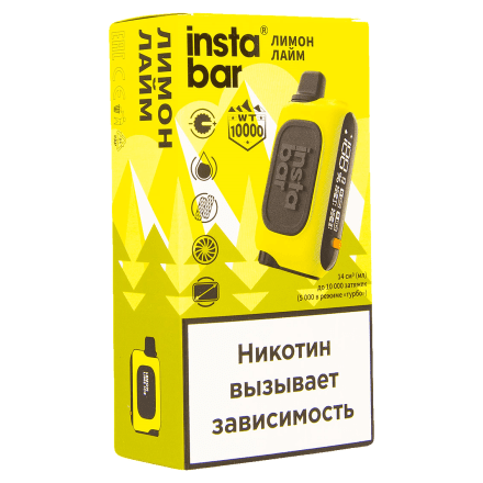 PLONQ INSTABAR WT - Лимон Лайм (Lemon Lime Ice, 10000 затяжек) купить в Тюмени