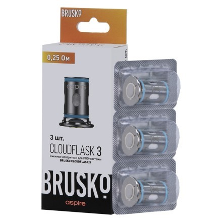 Испарители для Brusko Cloudflask 3 (0.25 Ом, 3 шт.) купить в Тюмени