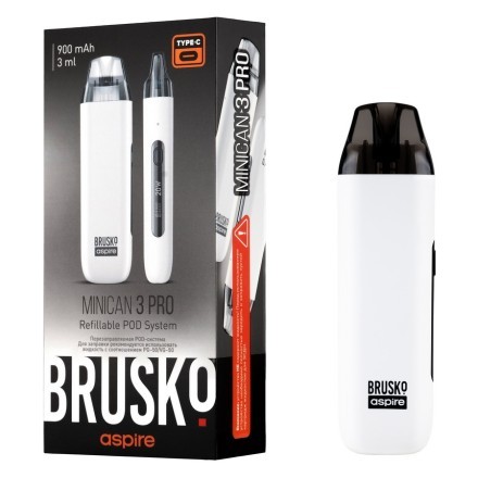 Электронная сигарета Brusko - Minican 3 PRO (900 mAh, Белый) купить в Тюмени